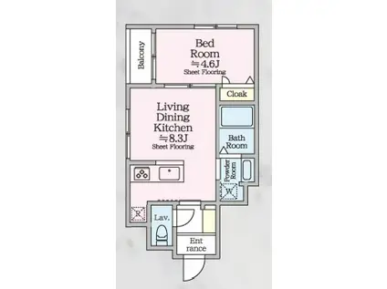 COLINA ALTA(1LDK/1階)の間取り写真