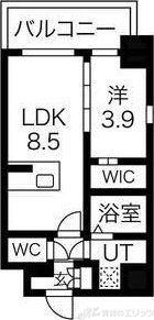 エスリードレジデンス梅田マークス(1LDK/7階)の間取り写真