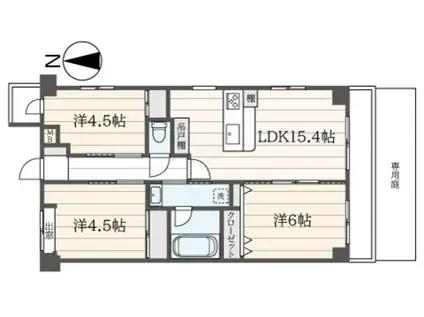 アゼリアバレー(3LDK/1階)の間取り写真