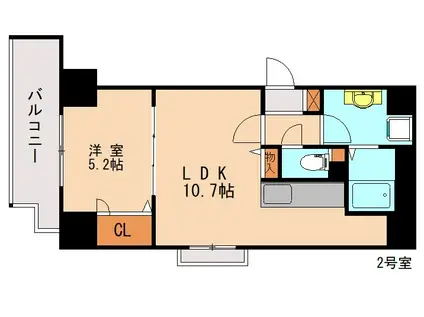 ノアール香椎(1LDK/4階)の間取り写真