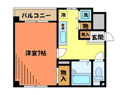 メリディアン八王子 II(1K/4階)の間取り写真