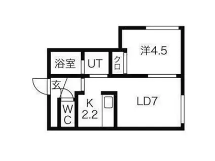 シェリエ平岸(1LDK/1階)の間取り写真