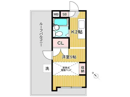 メゾンリベルテ(1K/3階)の間取り写真