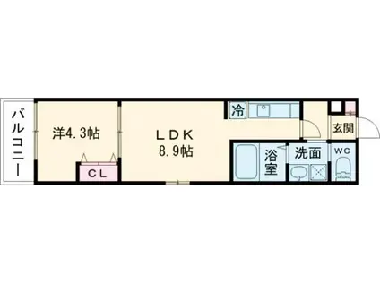 ALEGRIA垂水(1LDK/3階)の間取り写真