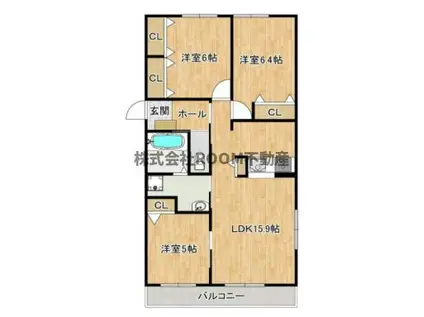 MIRACLE GARDEN(3LDK/3階)の間取り写真