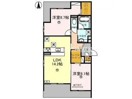 ウエスト ポトス(2LDK/2階)の間取り写真