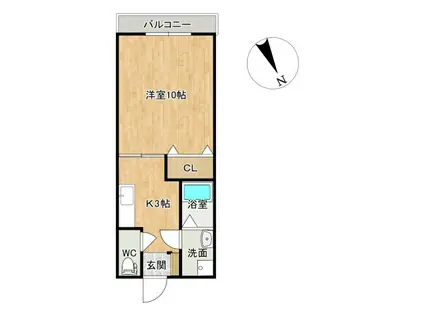 アトム8(1K/3階)の間取り写真