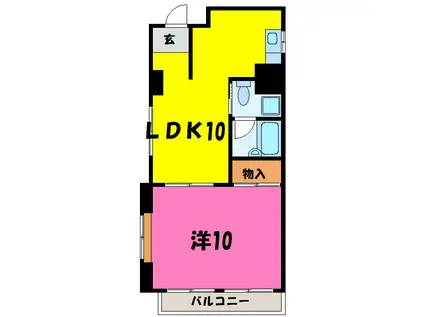 宮町第2ビル(1LDK/5階)の間取り写真