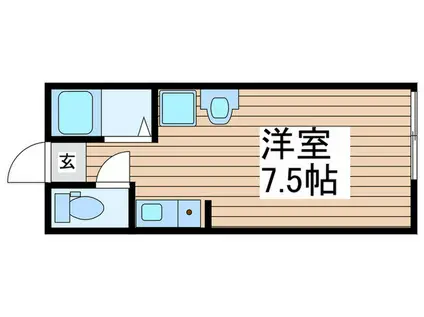 ケンジントン ミューズ(ワンルーム/1階)の間取り写真