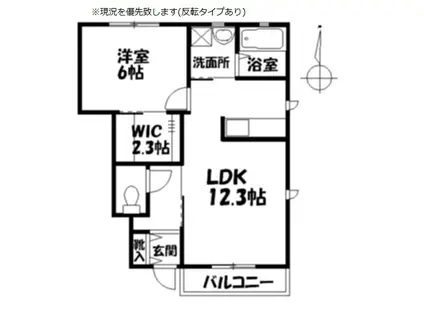 チロリンシティA(1LDK/1階)の間取り写真