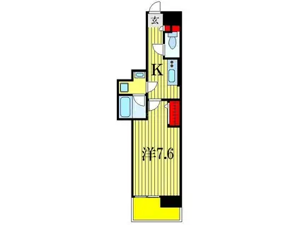 ユガニュー(1K/2階)の間取り写真