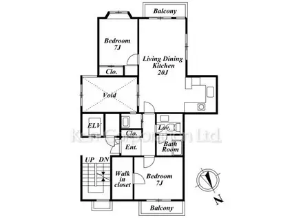 ヴェスタ荻窪(2LDK/2階)の間取り写真