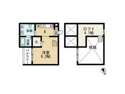 INFINITY PLUSインフィニティプラ(ワンルーム/1階)の間取り写真