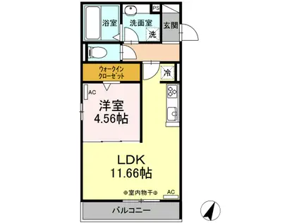 GLANZ(1LDK/2階)の間取り写真