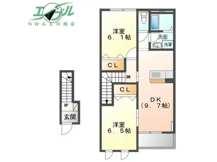 パークサイド・レジデンス(2DK/2階)の間取り写真