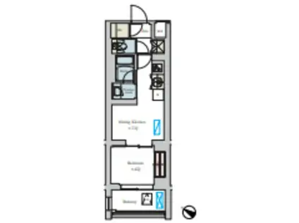 BRILLIA IST 洗足池の杜(1DK/2階)の間取り写真