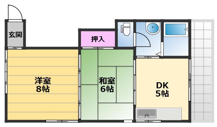 グランシードビル(2DK/4階)の間取り写真