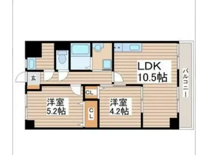 平成ともだち館(2LDK/5階)の間取り写真
