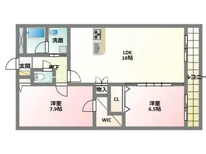 ガーデンハウスハナミズキ(2LDK/3階)の間取り写真