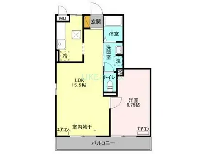 パークサイド西船(1LDK/1階)の間取り写真