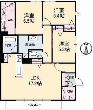 シャーメゾン エンネ(3LDK/2階)の間取り写真