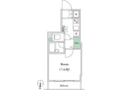 スパスエルクス両国(1K/7階)の間取り写真