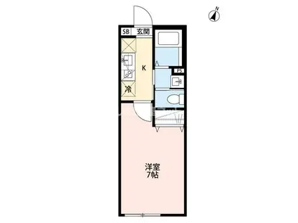 ヴィラ・アヴェニューII(1K/1階)の間取り写真