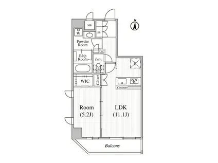 アジールコート糀谷(1LDK/2階)の間取り写真