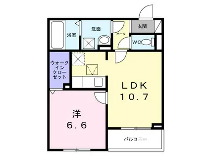 ヒカルサ明石土山(1LDK/1階)の間取り写真