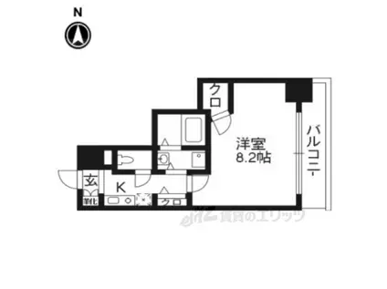 KDXレジデンス西大路(1K/2階)の間取り写真