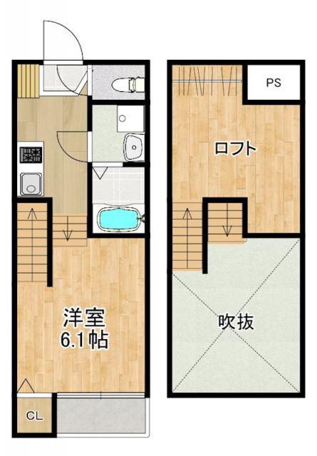 MODERN PALAZZO 諫早KAIZU B(1SK/1階)の間取り写真
