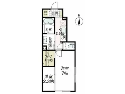 DI QUATTRO 高座渋谷 A(2K/1階)の間取り写真