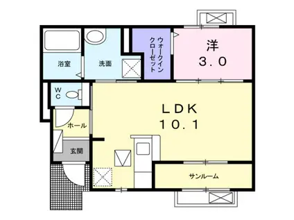クオーレ(1LDK/1階)の間取り写真
