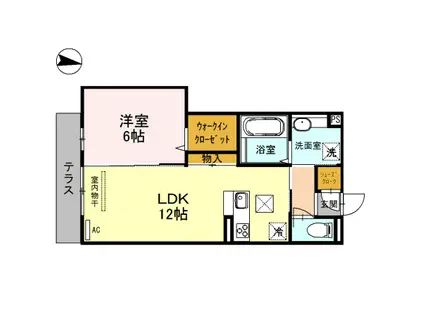 ビーグルテラスB (1LDK/2階)の間取り写真