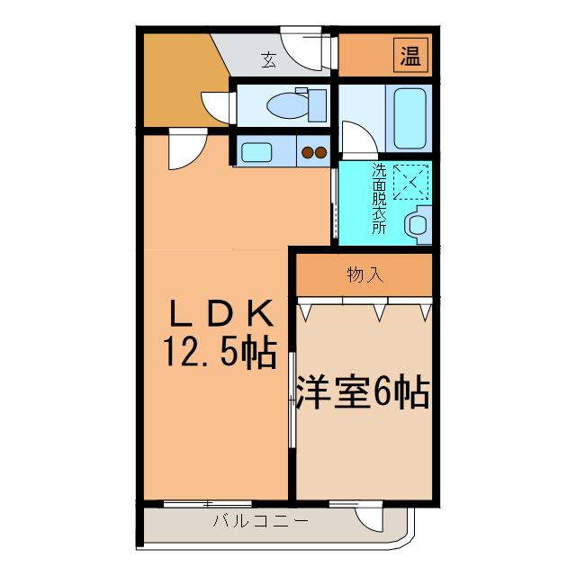 ＪＲ根室本線 帯広駅 徒歩34分 3階建 築19年(1LDK/2階)の間取り写真