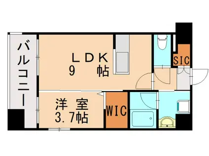ラクレイス香椎駅前(1LDK/4階)の間取り写真