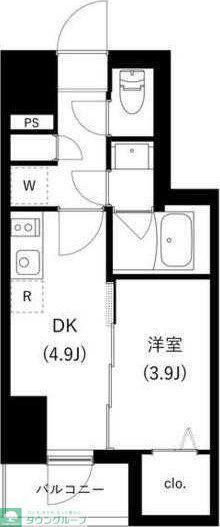 WHARF駒込(1DK/1階)の間取り写真