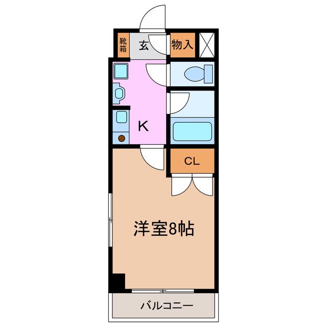 ベルステージ竹の山I(1K/3階)の間取り写真