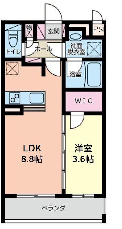 LIBERTE(1LDK/3階)の間取り写真