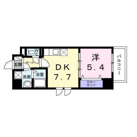 ウィングコート天王寺(1DK/8階)の間取り写真