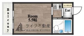 ロータリーマンション永和(1K/7階)の間取り写真