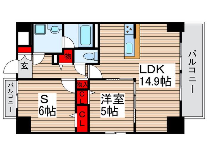 コンフォリア北小金(1SLDK/7階)の間取り写真