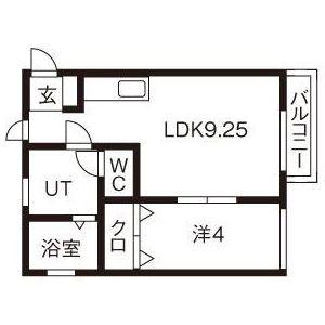 ヴィラクオーレ(1LDK/2階)の間取り写真