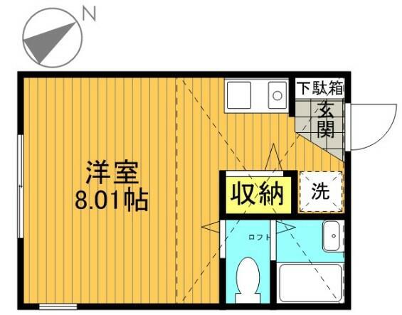 サンヒルズ上星川(ワンルーム/1階)の間取り写真