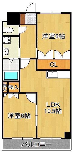 コンフォルテーヴォレII(2LDK/2階)の間取り写真