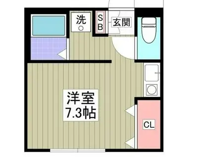 ビシーナコートGOKO(ワンルーム/1階)の間取り写真