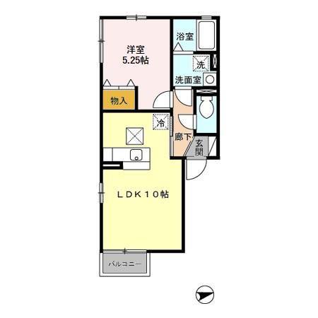 CASA SILVAE(1LDK/1階)の間取り写真