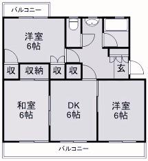 第二阿波ビル(3DK/1階)の間取り写真