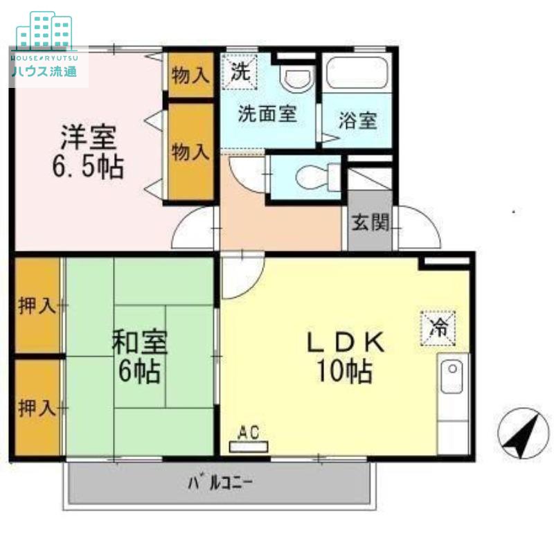 セジュールナガイ(2LDK/1階)の間取り写真