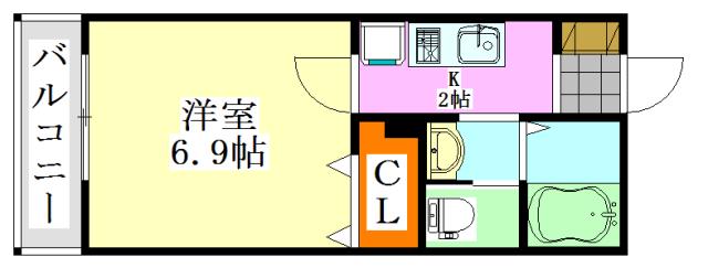 エルスタンザ船橋(1K/3階)の間取り写真